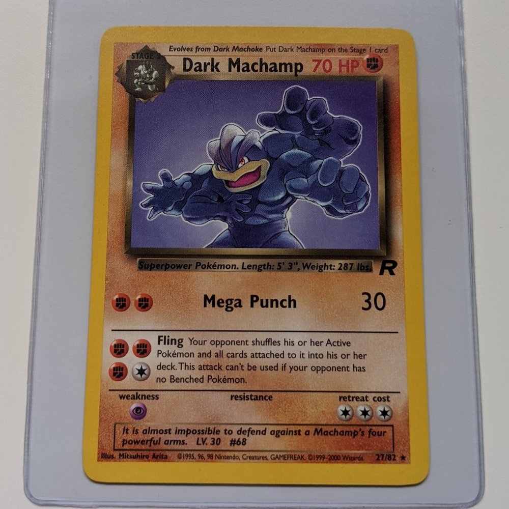 Dark Machamp Non-Holo 27/82 Team Rocket Set Unlimited Rare Pokemon Card WOTC